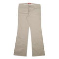 DICKIES Womens Cotton Blend Beige Regular Fit Straight Leg Trousers W34 L32