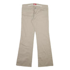 DICKIES Womens Cotton Blend Beige Regular Fit Straight Leg Trousers W34 L32