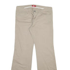 DICKIES Womens Cotton Blend Beige Regular Fit Straight Leg Trousers W34 L32
