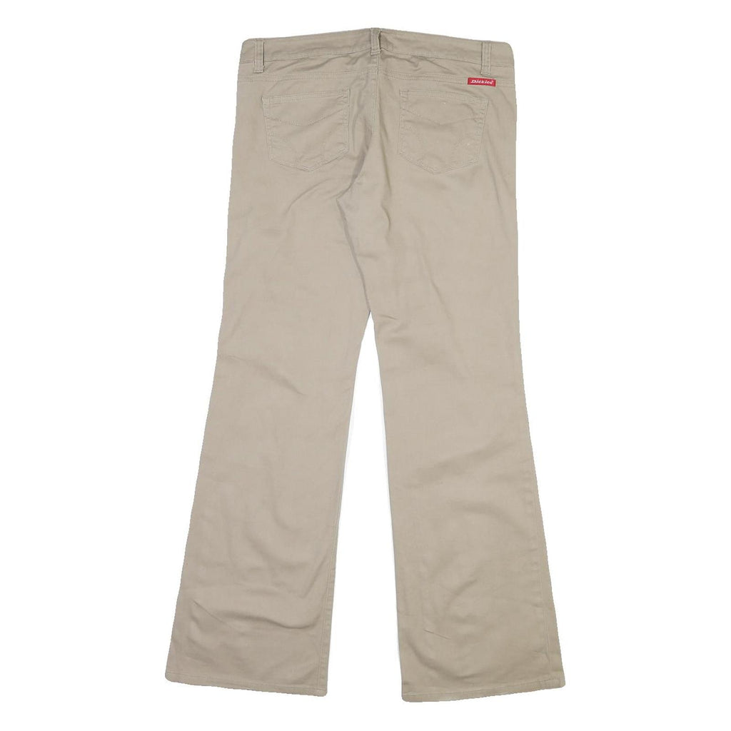 DICKIES Womens Cotton Blend Beige Regular Fit Straight Leg Trousers W34 L32