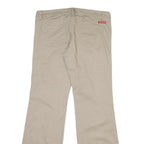 DICKIES Womens Cotton Blend Beige Regular Fit Straight Leg Trousers W34 L32