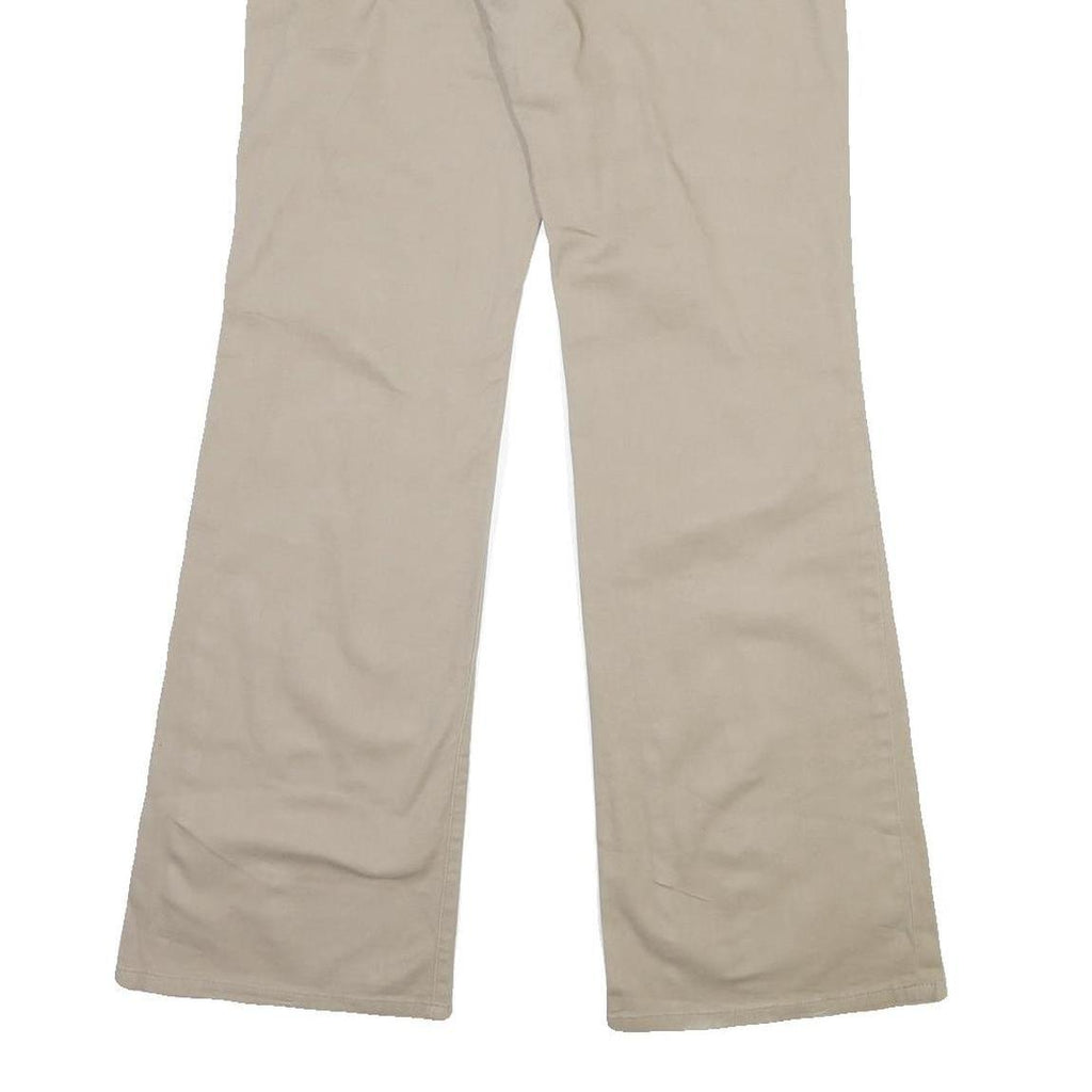 DICKIES Womens Cotton Blend Beige Regular Fit Straight Leg Trousers W34 L32
