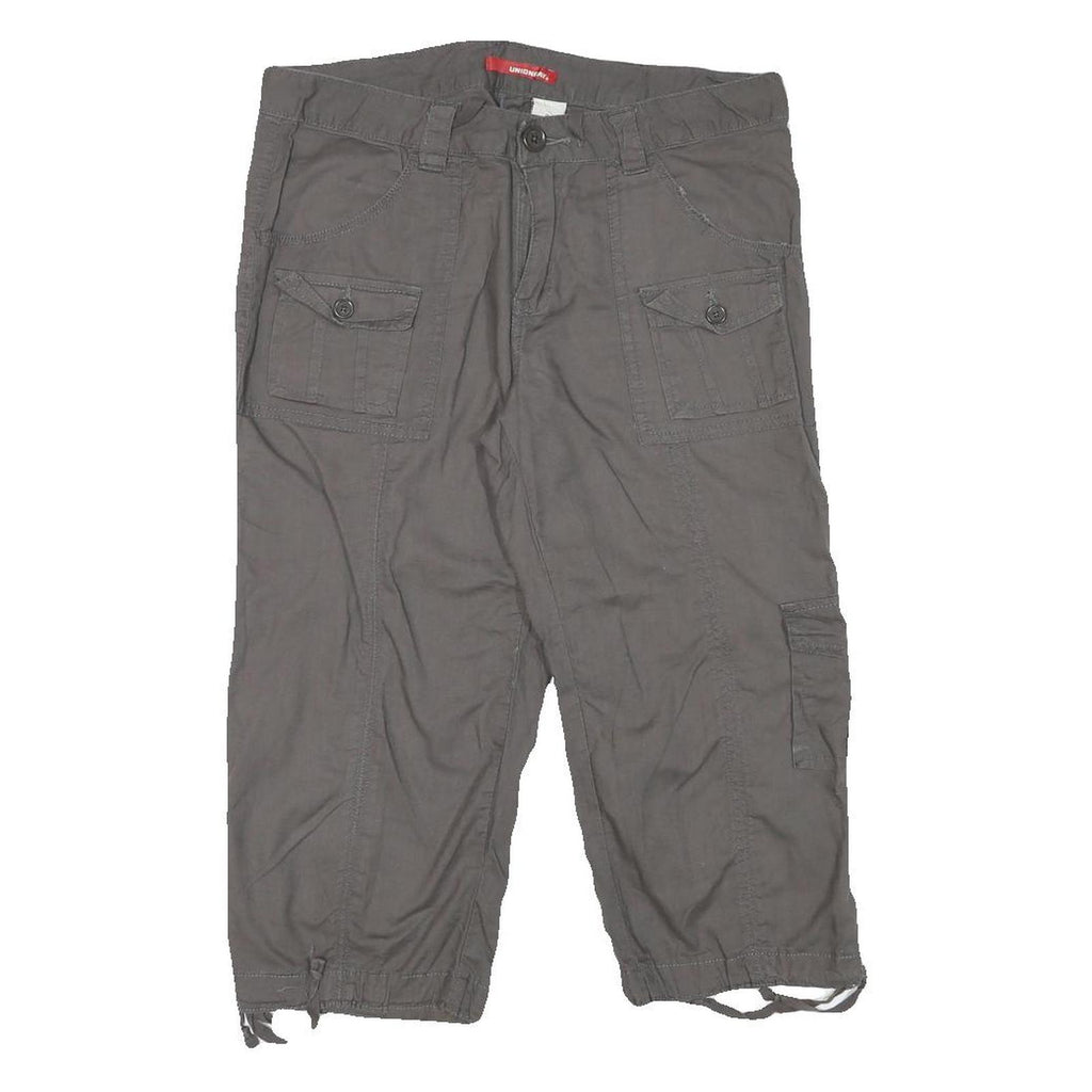 UNION BAY Womens Grey Casual Cargo Cotton Blend Shorts L W31 Pocketed