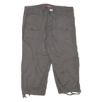 UNION BAY Womens Grey Casual Cargo Cotton Blend Shorts L W31 Pocketed