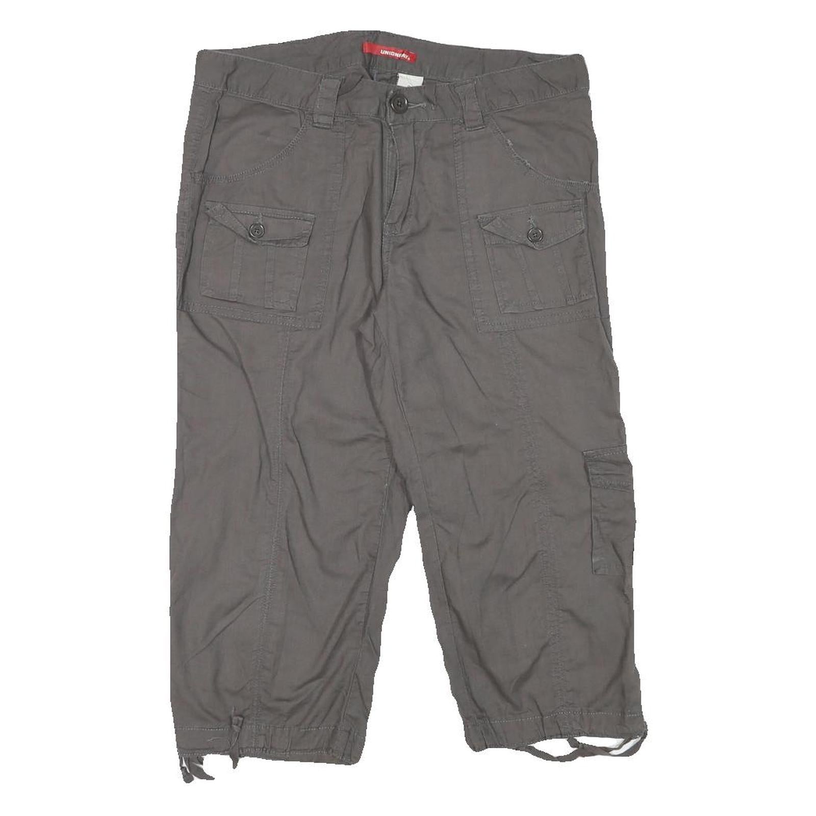 UNION BAY Womens Grey Casual Cargo Cotton Blend Shorts L W31 Pocketed