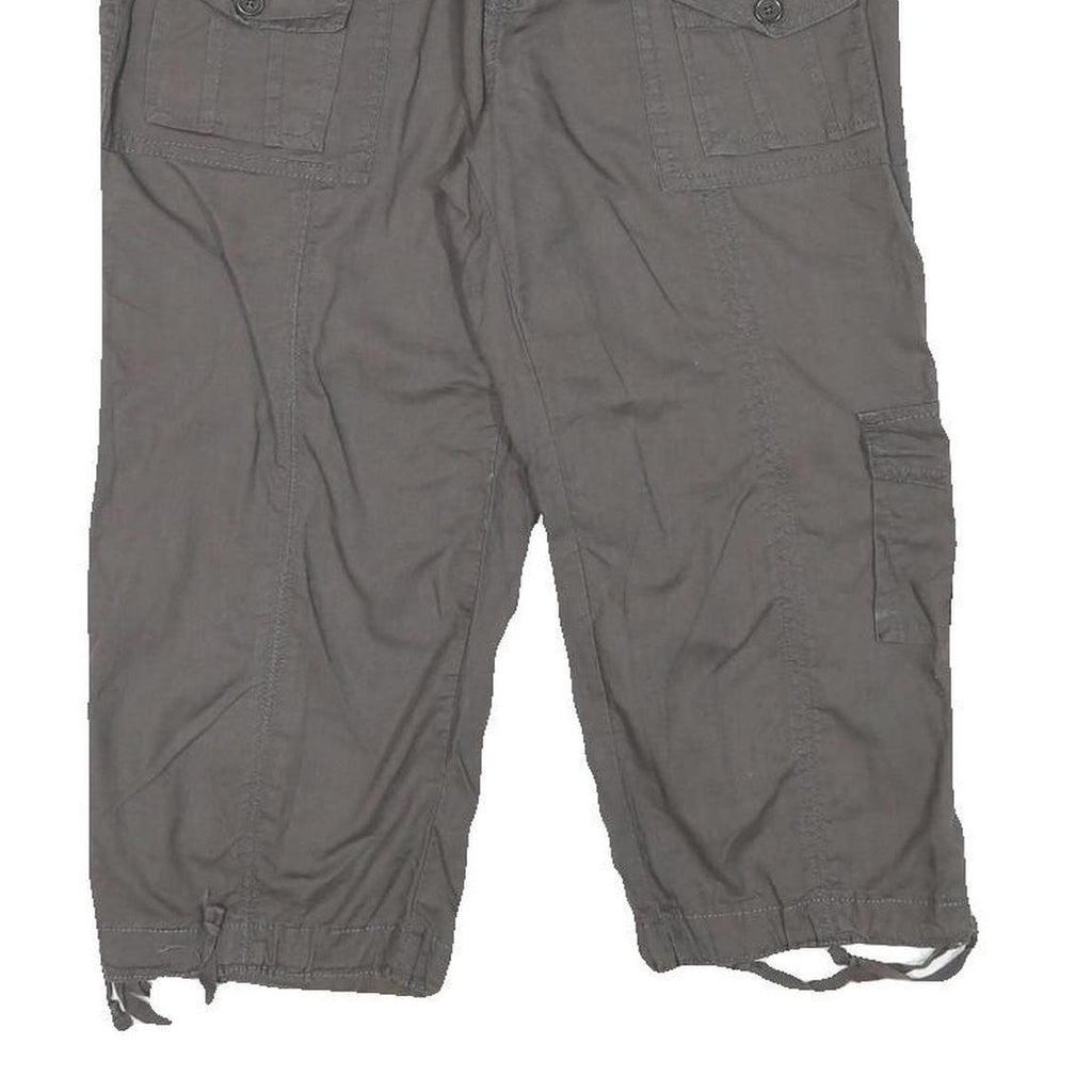 UNION BAY Womens Grey Casual Cargo Cotton Blend Shorts L W31 Pocketed