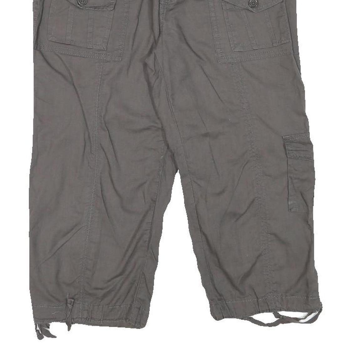 UNION BAY Womens Grey Casual Cargo Cotton Blend Shorts L W31 Pocketed