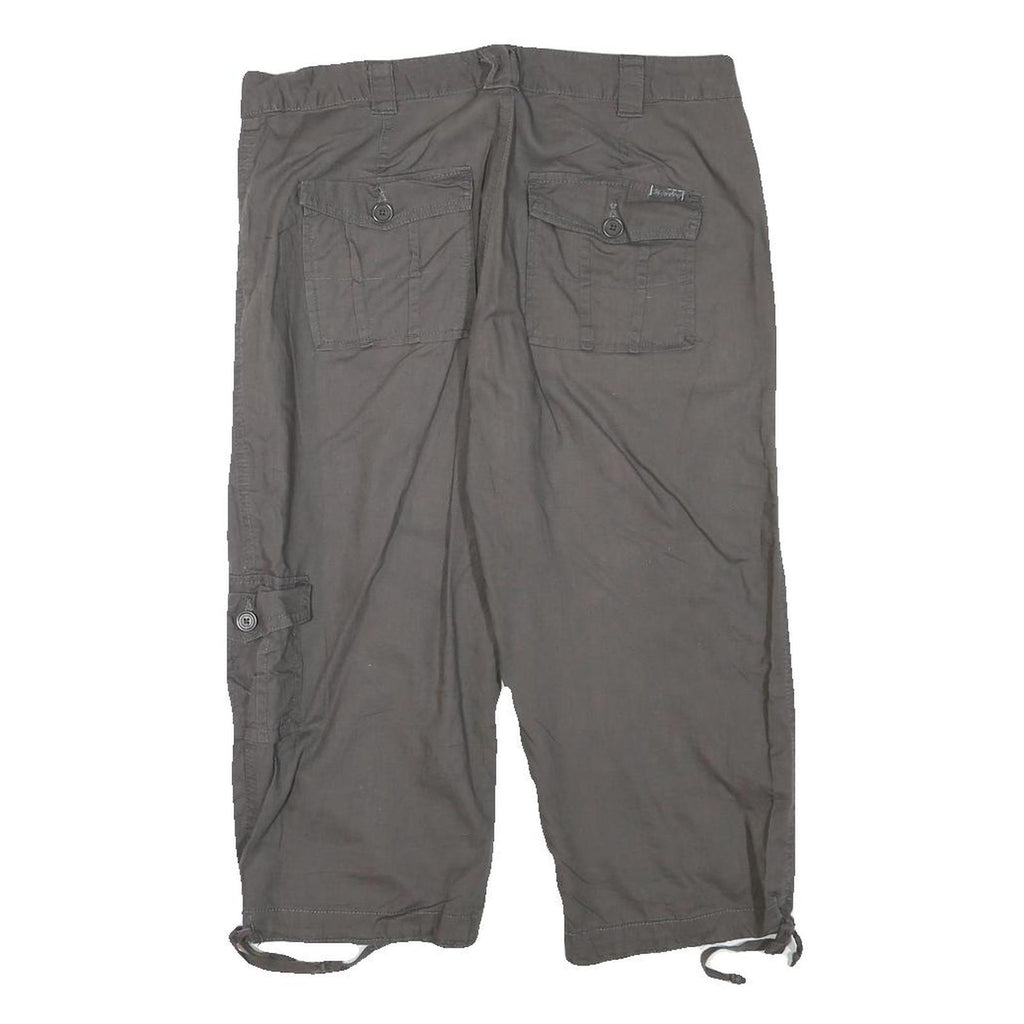 UNION BAY Womens Grey Casual Cargo Cotton Blend Shorts L W31 Pocketed