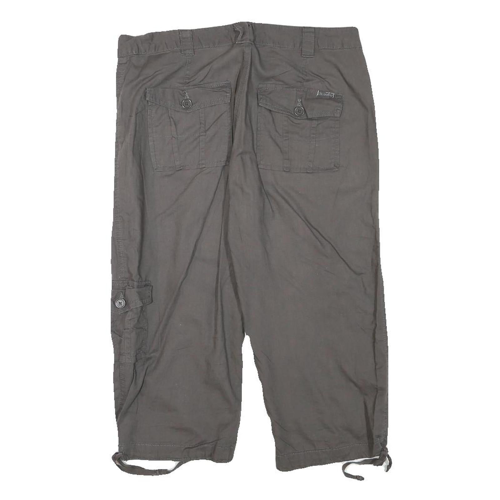 UNION BAY Womens Grey Casual Cargo Cotton Blend Shorts L W31 Pocketed