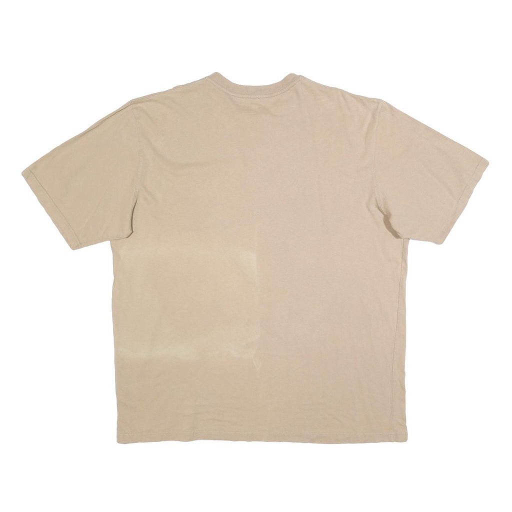 CARHARTT Mens Beige Henley T-Shirt XL Short Sleeve Crew Neck Pocket