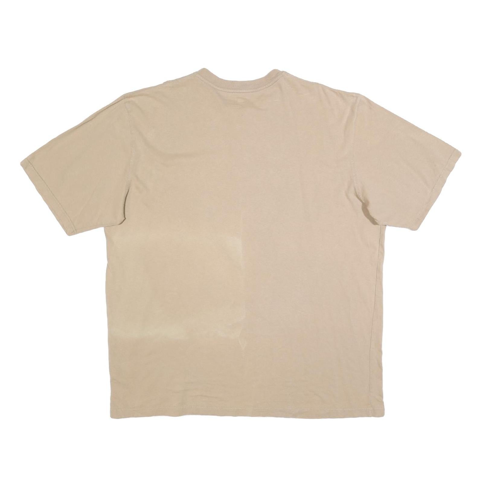 CARHARTT Mens Beige Henley T-Shirt XL Short Sleeve Crew Neck Pocket