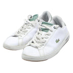 LACOSTE Mens Lace-Up Trainers White Green Leather UK 7.5 Casual Comfort
