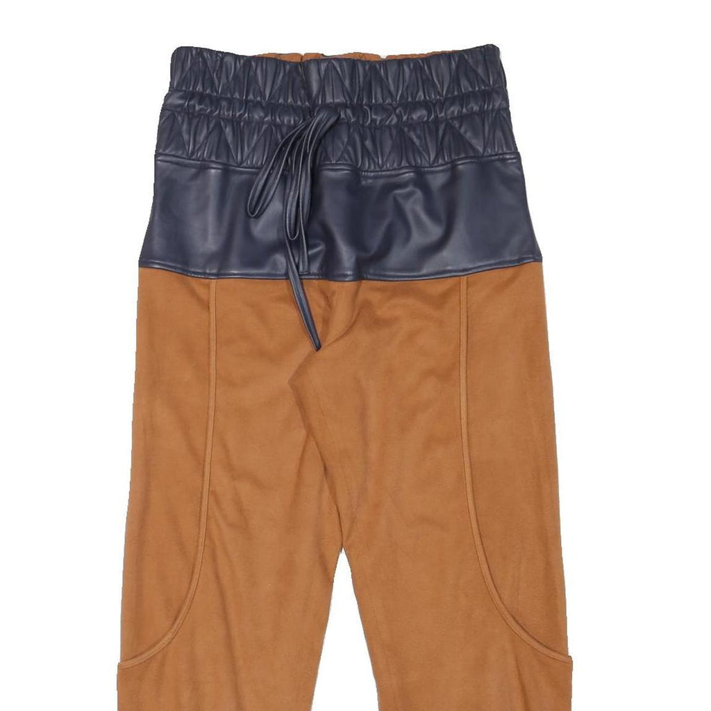 Womens Joggers Brown & Black Regular Tapered M W30 L26 Drawstring Waist