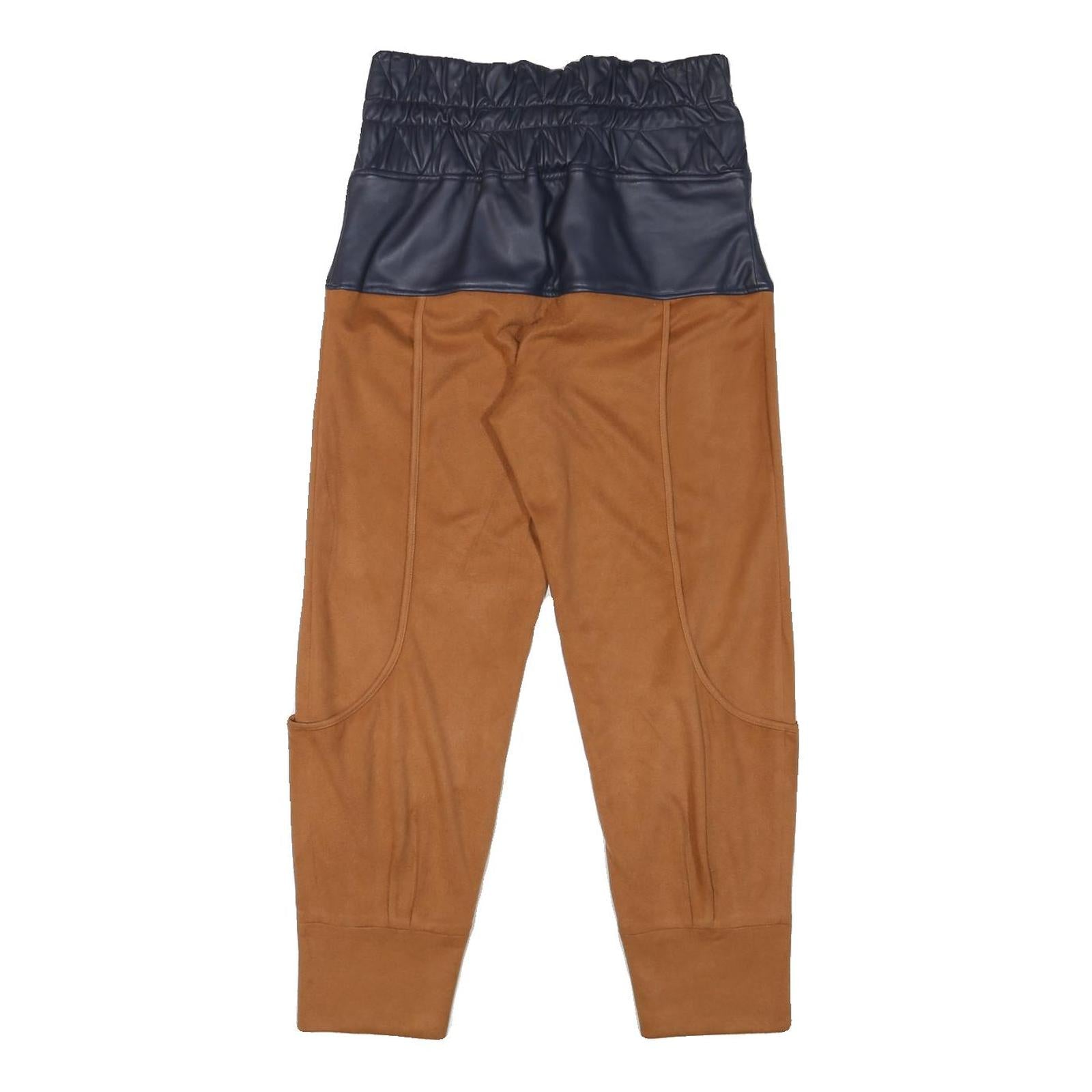 Womens Joggers Brown & Black Regular Tapered M W30 L26 Drawstring Waist