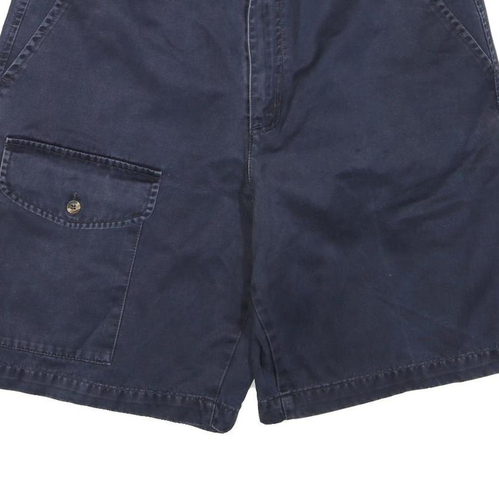 TOMMY HILFIGER Mens Shorts Navy Blue Cargo Plain L W34 Casual Cotton Blend
