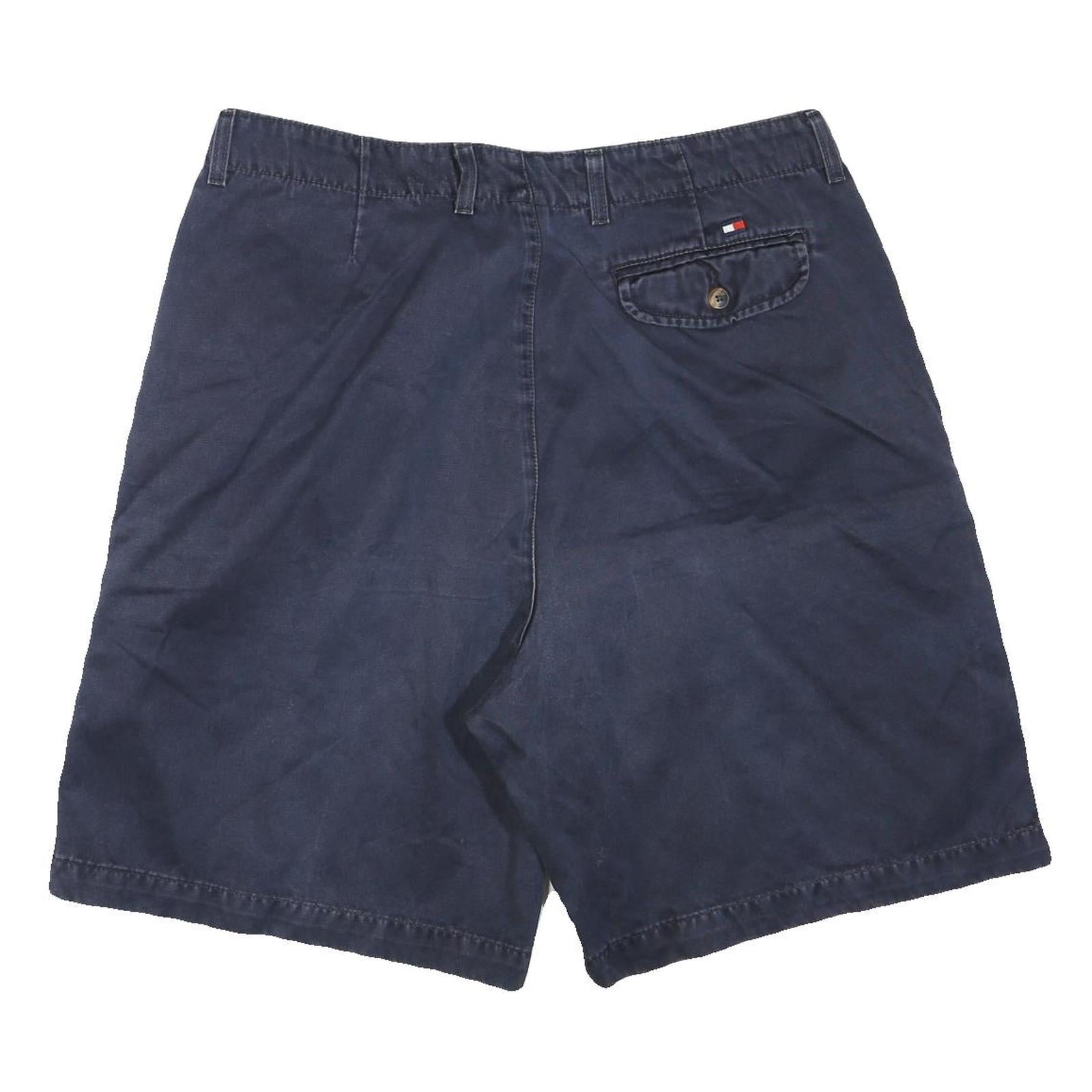 TOMMY HILFIGER Mens Shorts Navy Blue Cargo Plain L W34 Casual Cotton Blend
