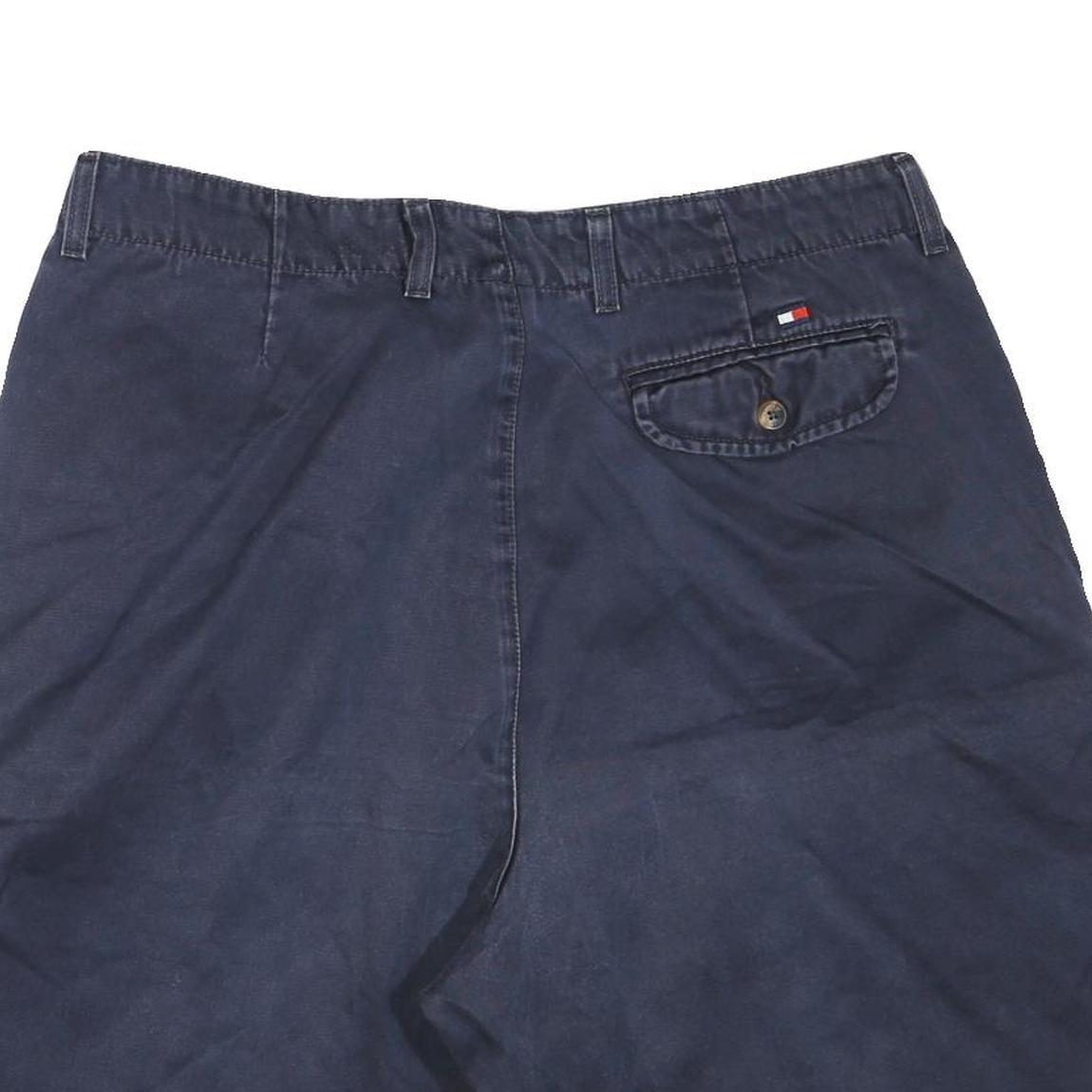TOMMY HILFIGER Mens Shorts Navy Blue Cargo Plain L W34 Casual Cotton Blend