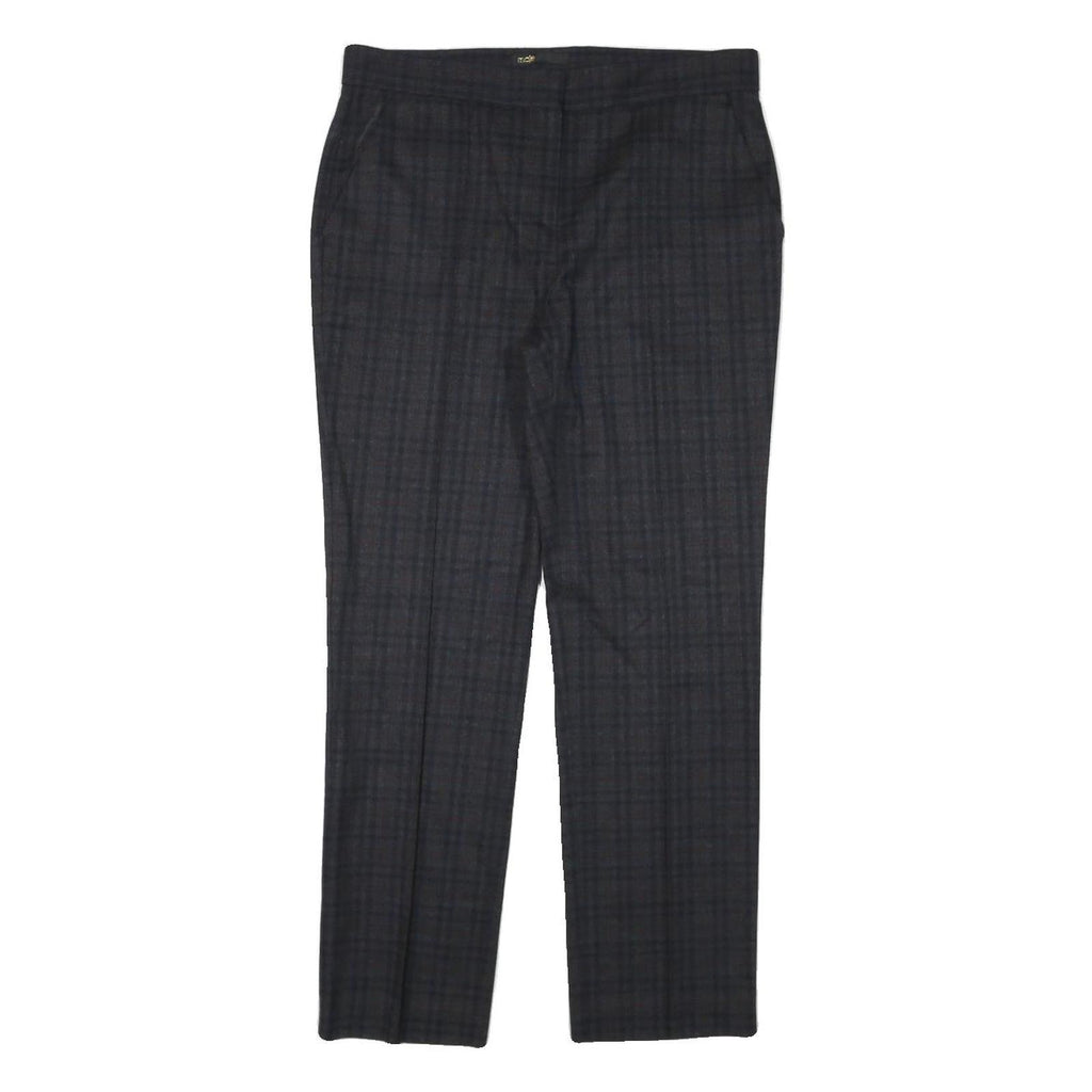 MAJE Womens Polyester Blend Black & Dark Grey Check Slim Straight Trousers W30