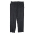 MAJE Womens Polyester Blend Black & Dark Grey Check Slim Straight Trousers W30