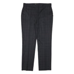 MAJE Womens Polyester Blend Black & Dark Grey Check Slim Straight Trousers W30