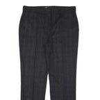 MAJE Womens Polyester Blend Black & Dark Grey Check Slim Straight Trousers W30