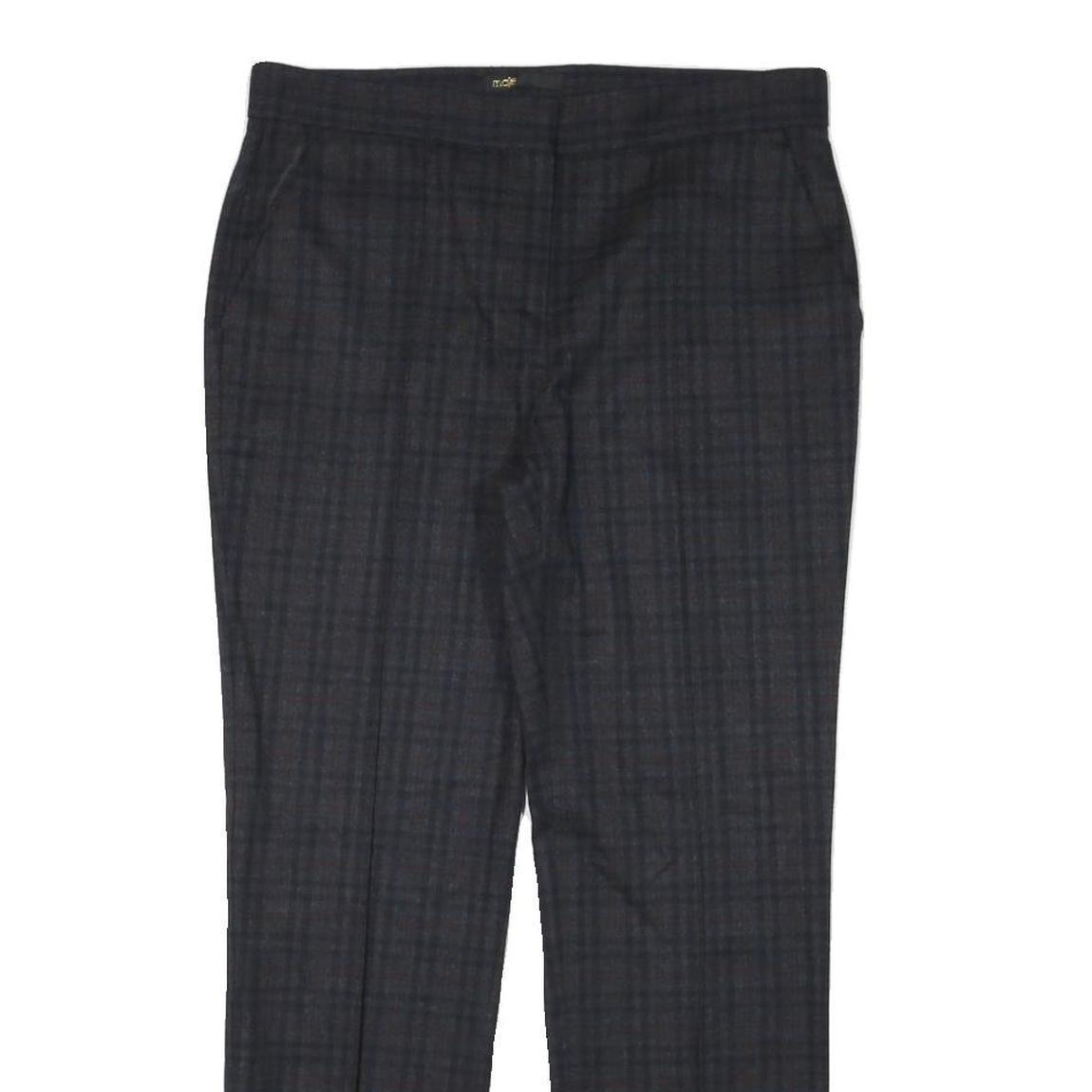 MAJE Womens Polyester Blend Black & Dark Grey Check Slim Straight Trousers W30