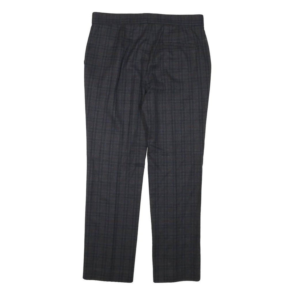 MAJE Womens Polyester Blend Black & Dark Grey Check Slim Straight Trousers W30