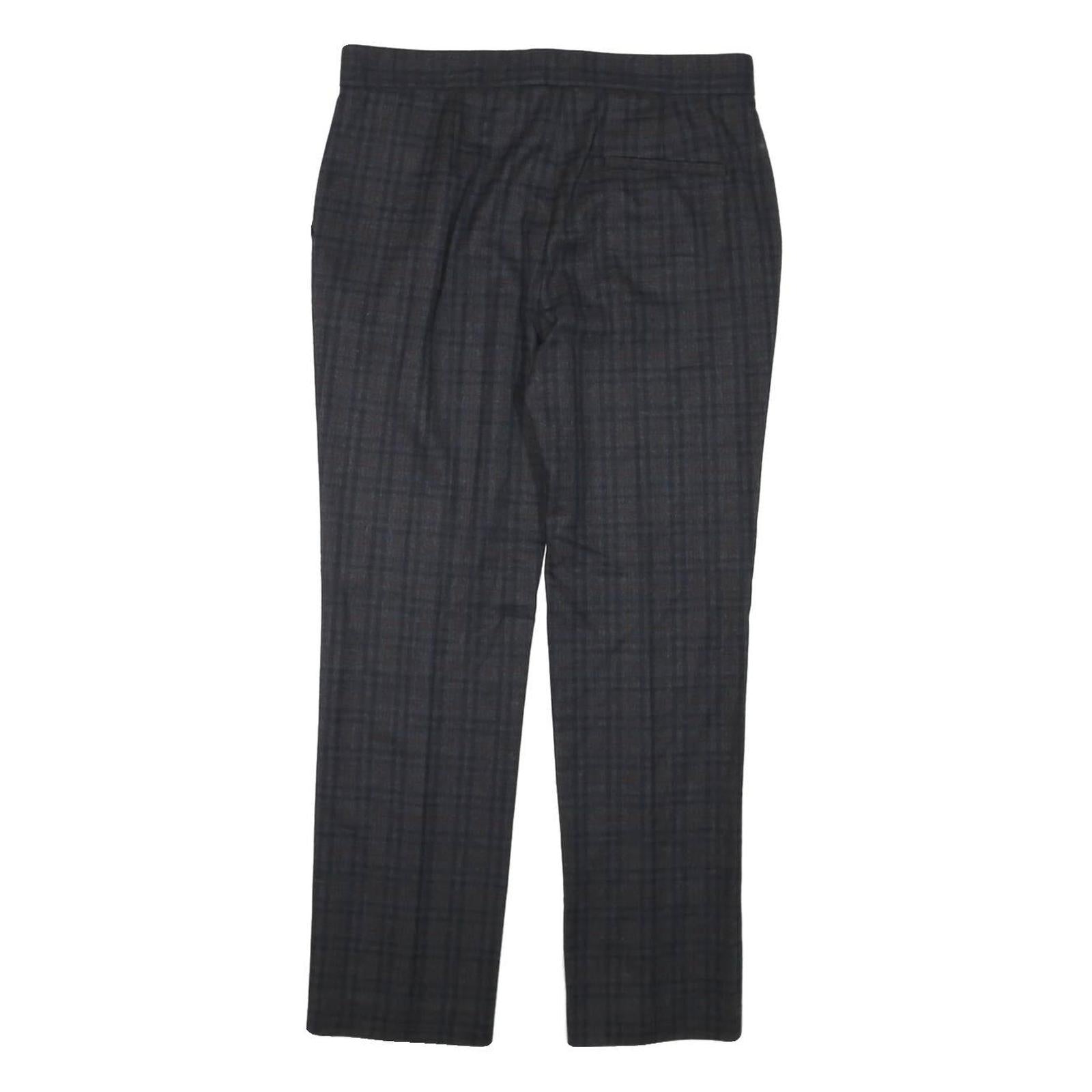 MAJE Womens Polyester Blend Black & Dark Grey Check Slim Straight Trousers W30