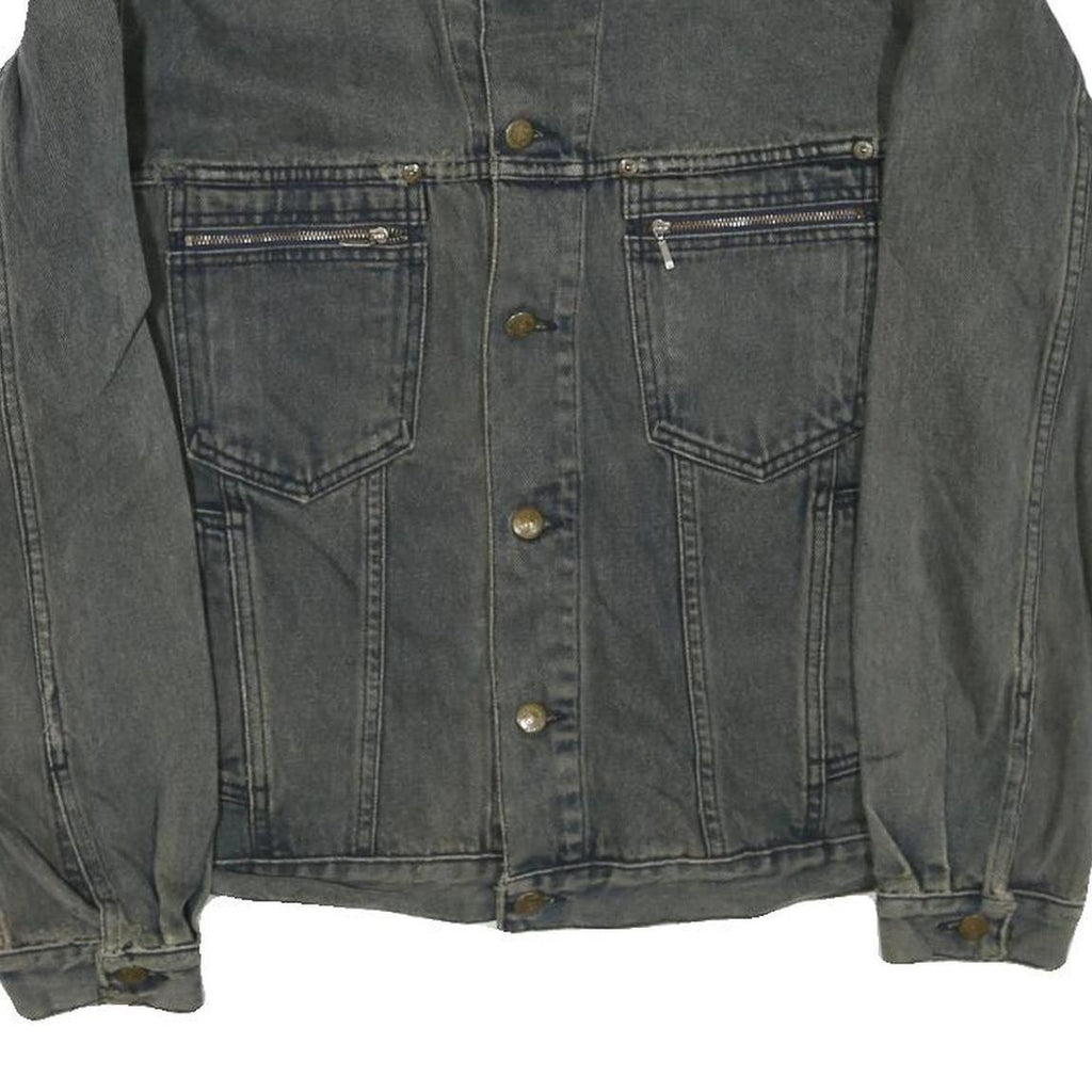 LEE Mens Grey Button Denim Jacket L Cotton Blend Classic Fit Casual