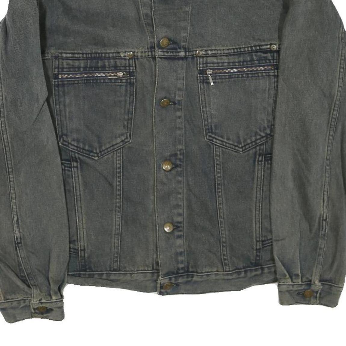 LEE Mens Grey Button Denim Jacket L Cotton Blend Classic Fit Casual