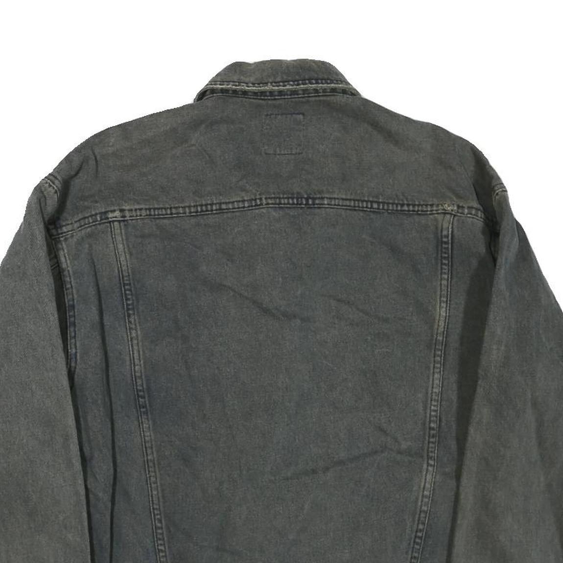 LEE Mens Grey Button Denim Jacket L Cotton Blend Classic Fit Casual