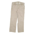 CARHARTT Mens Regular Beige Cotton Blend Zip Trousers W32 L27 Casual Workwear