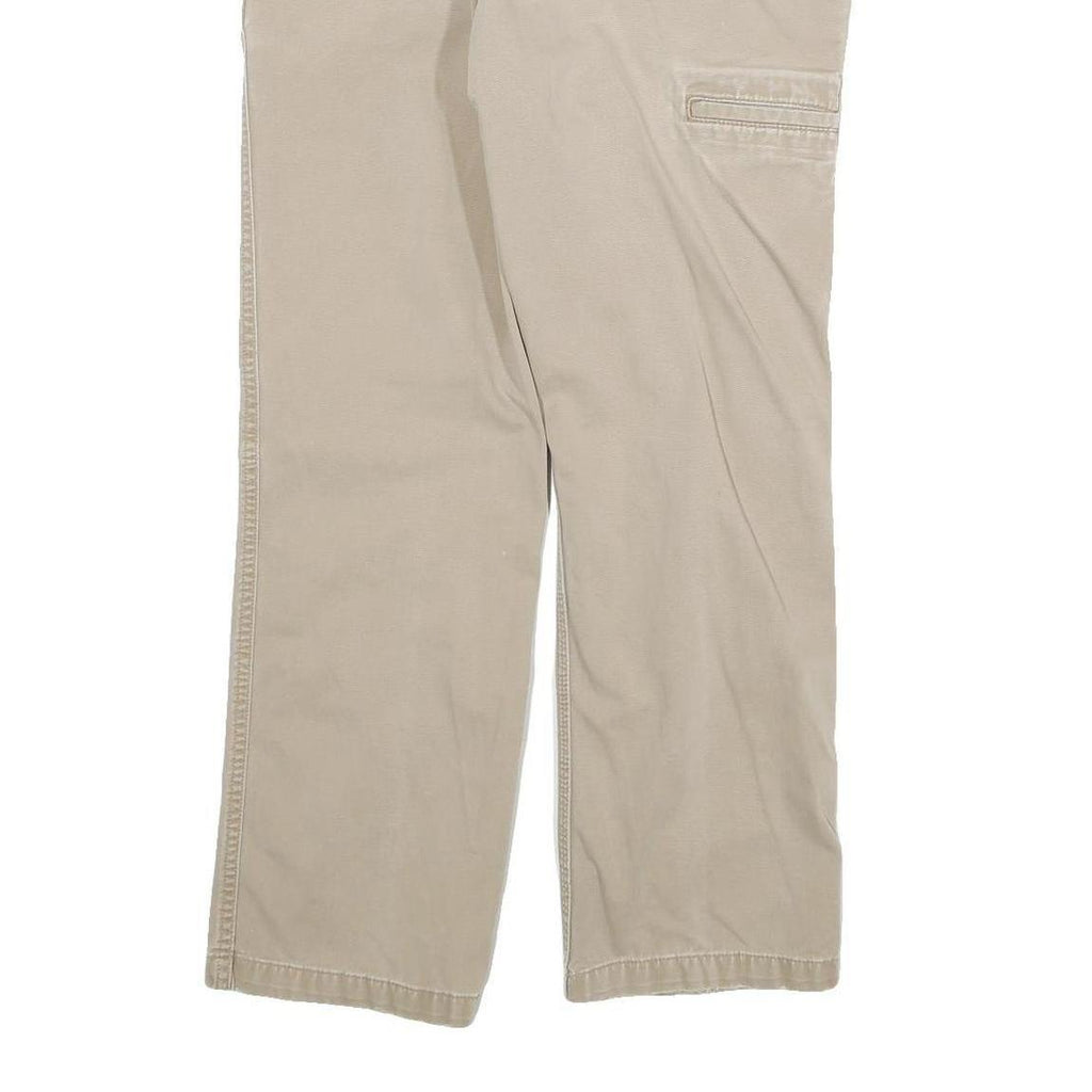 CARHARTT Mens Regular Beige Cotton Blend Zip Trousers W32 L27 Casual Workwear