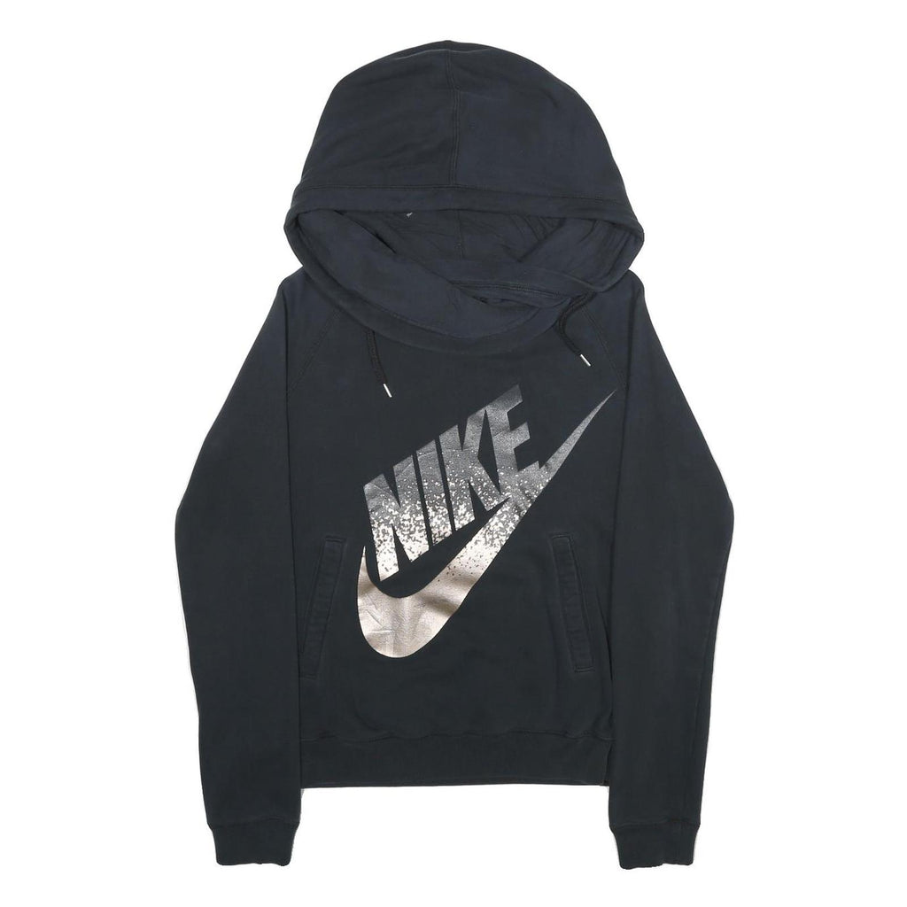 NIKE Womens Black Hoodie S Cotton Blend Pullover Hooded Sweatshirt