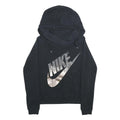 NIKE Womens Black Hoodie S Cotton Blend Pullover Hooded Sweatshirt