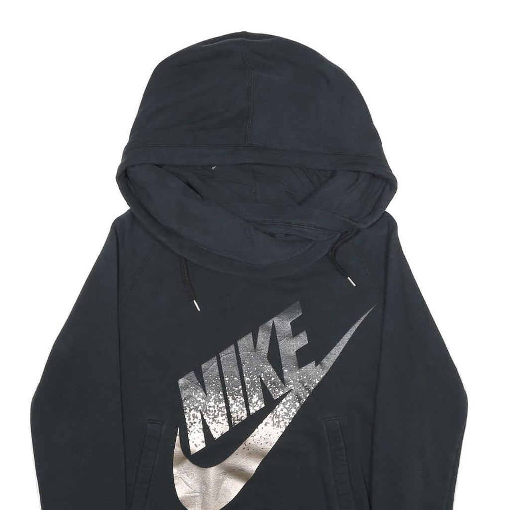 NIKE Womens Black Hoodie S Cotton Blend Pullover Hooded Sweatshirt