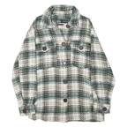ZARA Womens Green & Cream Checked Button Jacket XS Cotton Blend Woven Stylish