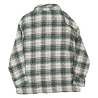 ZARA Womens Green & Cream Checked Button Jacket XS Cotton Blend Woven Stylish