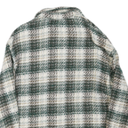ZARA Womens Green & Cream Checked Button Jacket XS Cotton Blend Woven Stylish