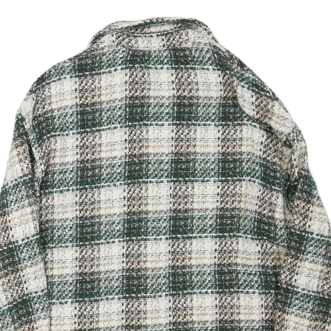 ZARA Womens Green & Cream Checked Button Jacket XS Cotton Blend Woven Stylish