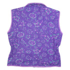 BROOKS Womens Purple Patterned Fleece Full Zip S Floral Print Casual Jumper