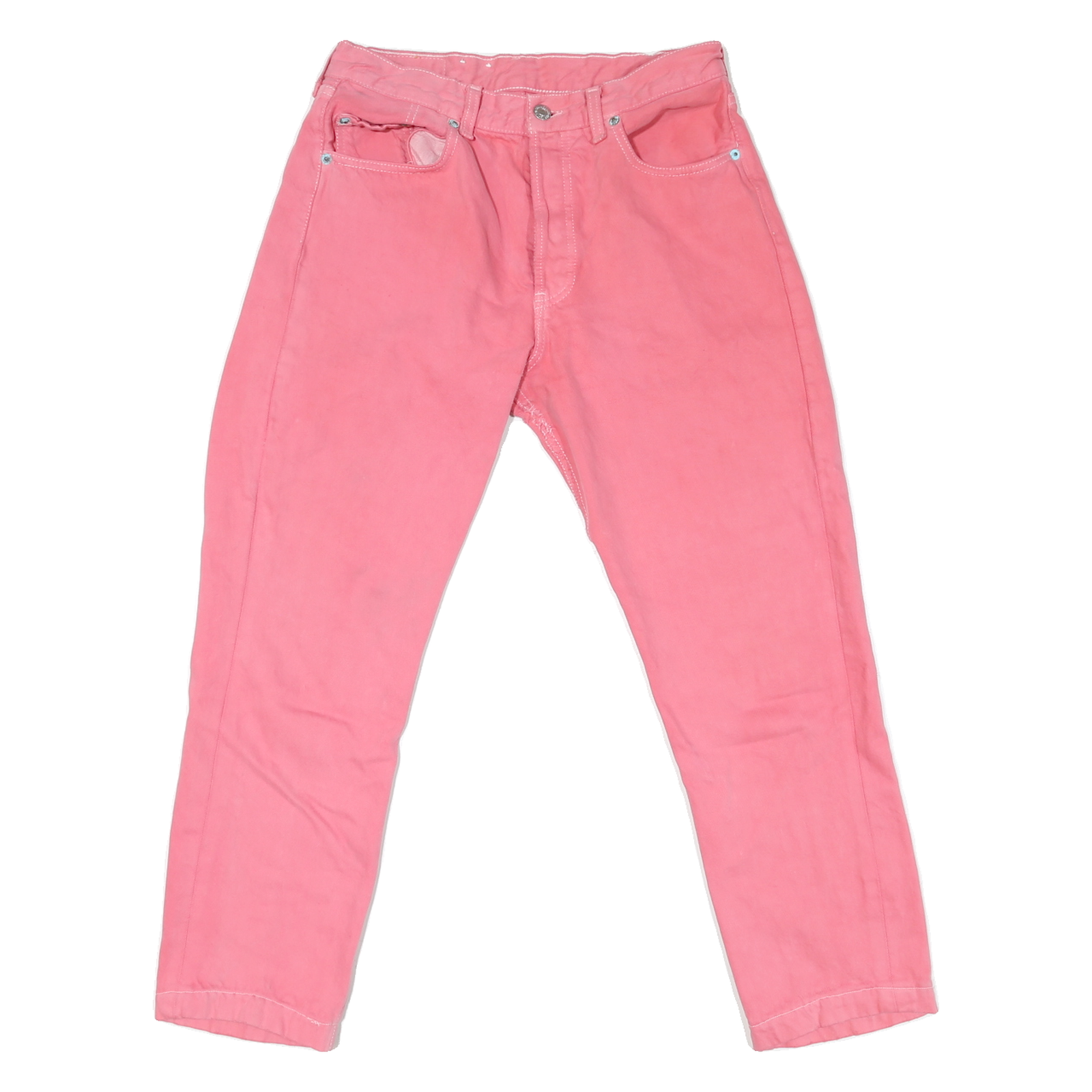 Womens Regular Fit Pink Cotton Blend Jeans W28 L25 Button Closure Stylish