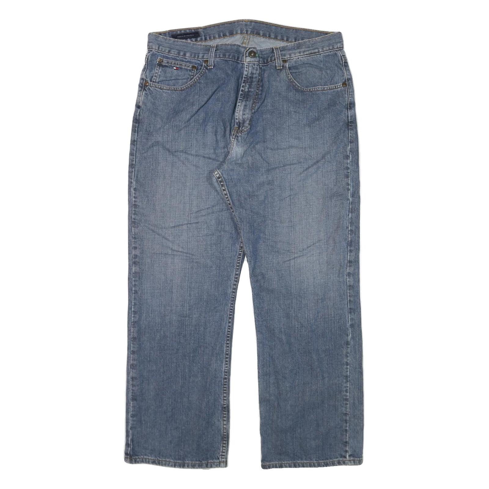 TOMMY HILFIGER Mens Jeans Blue Relaxed Straight Denim Medium W36 L30 Classic