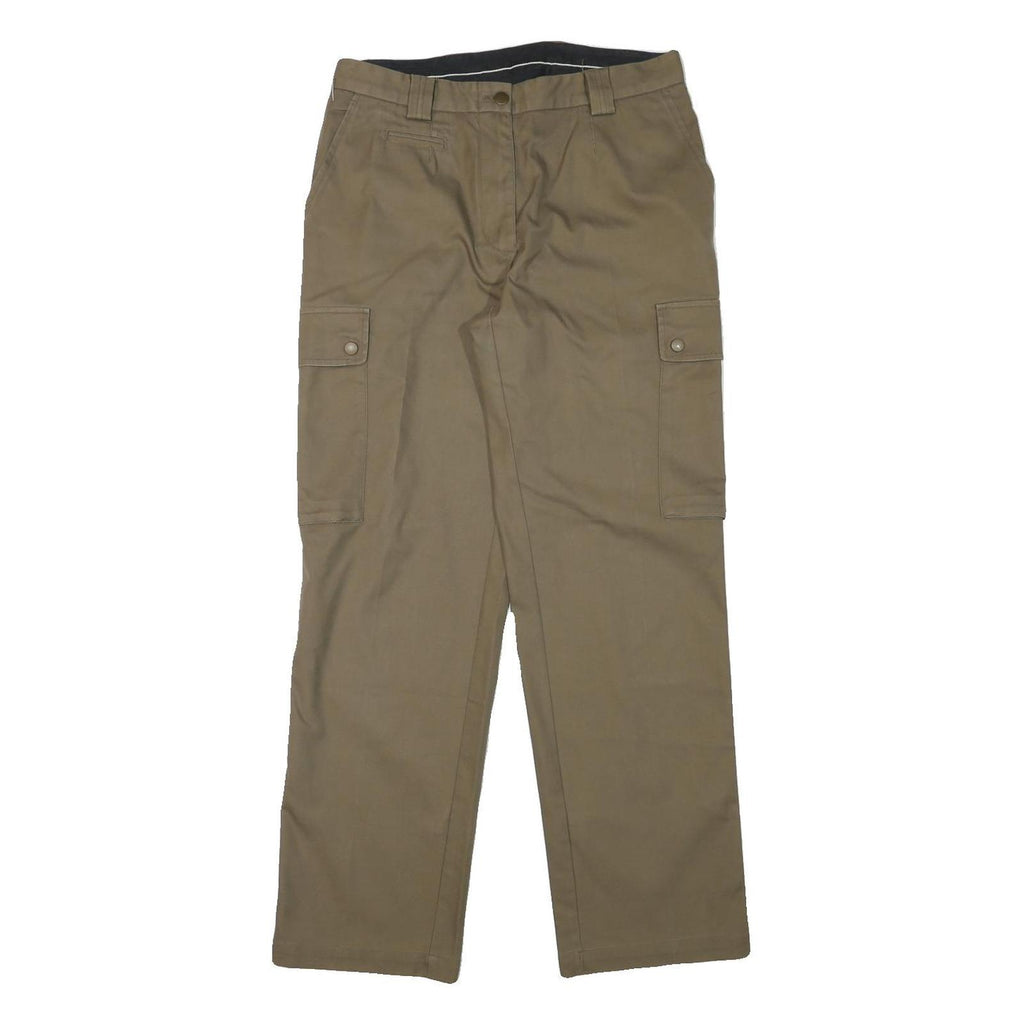 LION APPAREL Womens Cotton Blend Beige Relaxed Straight Trousers W31 L30 Cargo