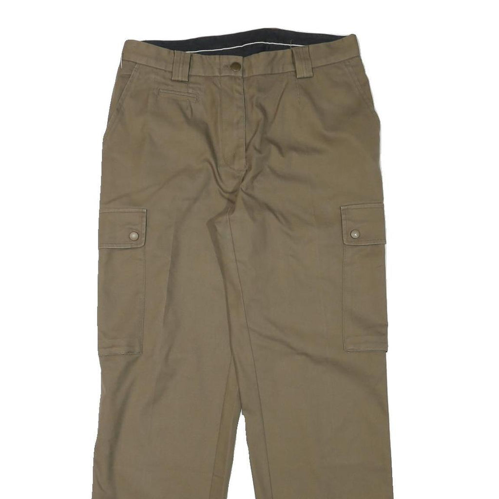 LION APPAREL Womens Cotton Blend Beige Relaxed Straight Trousers W31 L30 Cargo