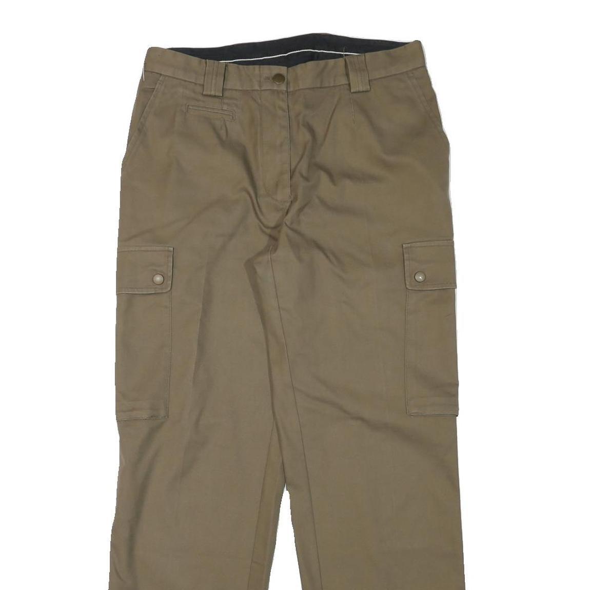 LION APPAREL Womens Cotton Blend Beige Relaxed Straight Trousers W31 L30 Cargo