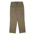 LION APPAREL Womens Cotton Blend Beige Relaxed Straight Trousers W31 L30 Cargo