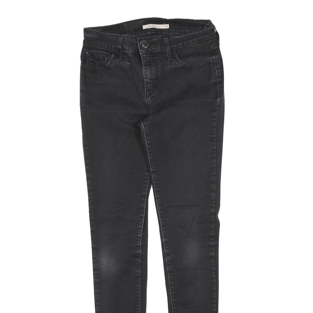 LEVI'S 710 Womens Black Slim Skinny Denim Medium W26 L30 Stretch Cotton Blend