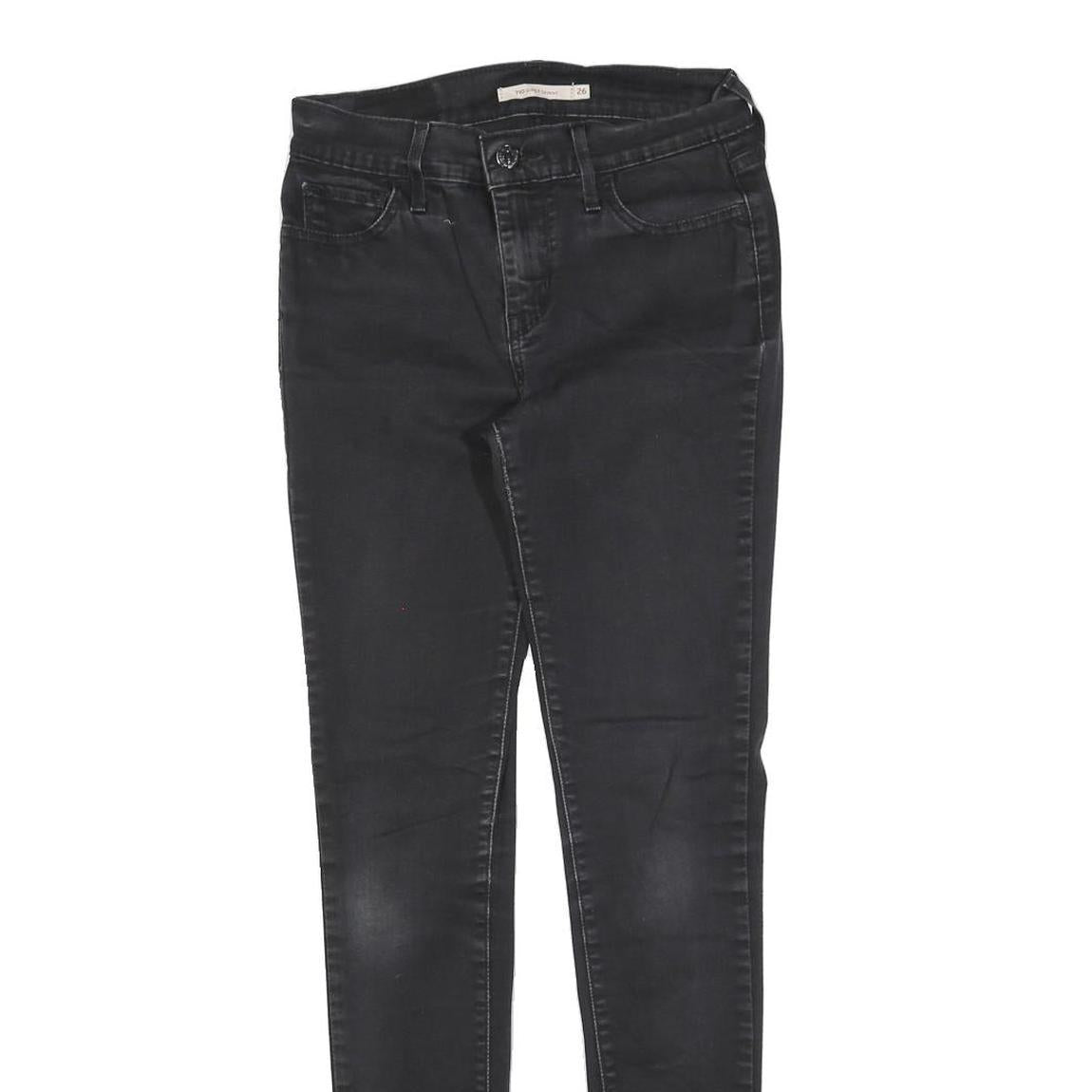 LEVI'S 710 Womens Black Slim Skinny Denim Medium W26 L30 Stretch Cotton Blend