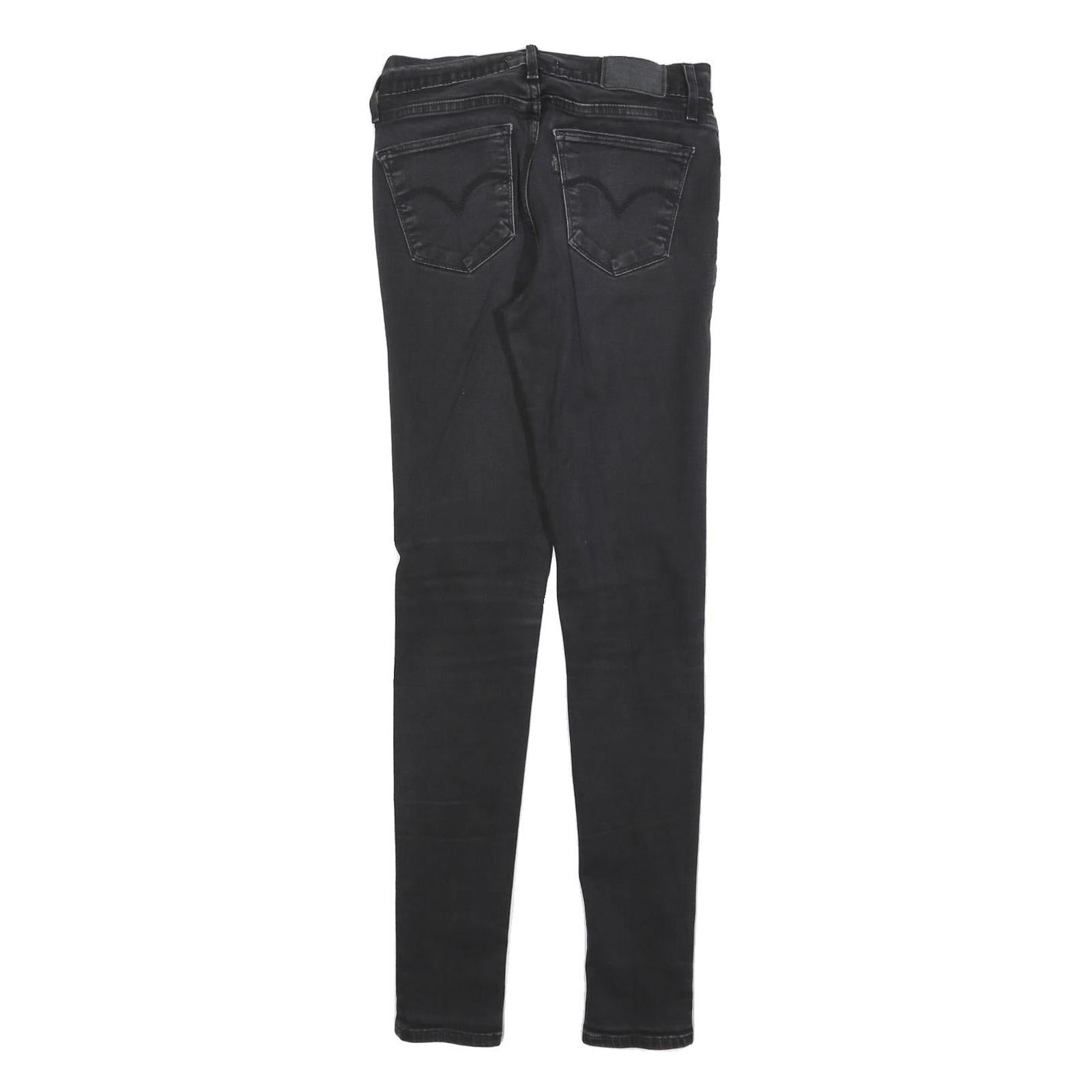 LEVI'S 710 Womens Black Slim Skinny Denim Medium W26 L30 Stretch Cotton Blend